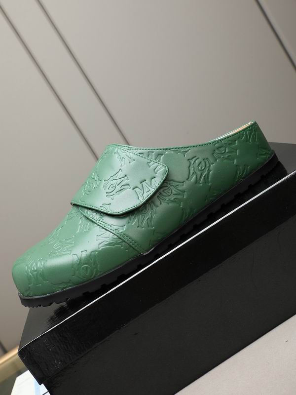 AMIRI Monogram Embossed Leather Mule – Forest Green