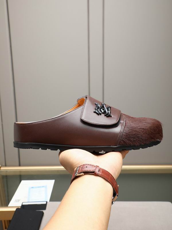 AMIRI MA Logo Pony Hair Leather Mule – Dark Brown