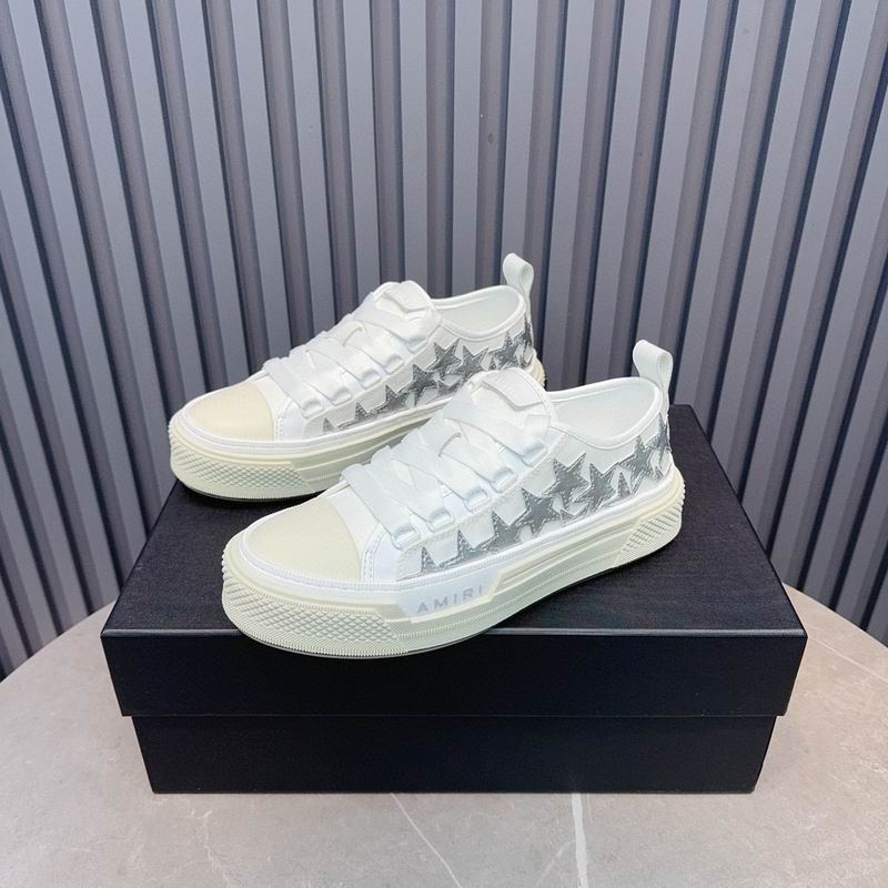 AMIRI Stars Court Low Sneaker – White/Silver Star