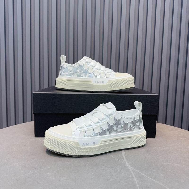 AMIRI Stars Court Low Sneaker – White/Silver Star