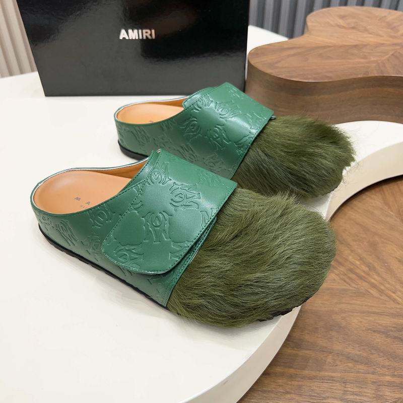 AMIRI MA Logo Pony Hair Leather Mule – Black