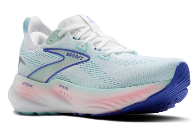 Brooks Glycerin 22 Running Shoe (Women) – White/Limpet Shell/Amparo Blue