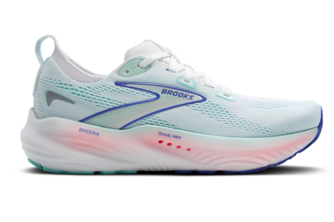 Brooks Glycerin 22 Running Shoe (Women) – White/Limpet Shell/Amparo Blue